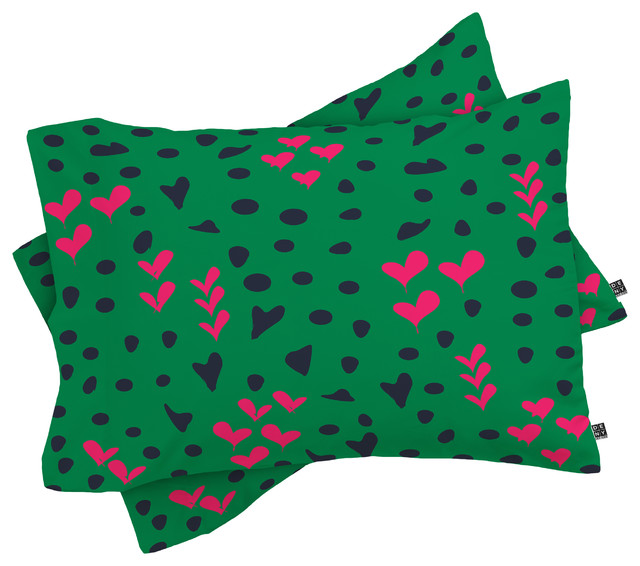 Deny Designs Vy La Animal Love Pillow Shams, King, Queen Contemporary Pillowcases And Shams