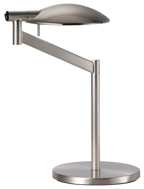 Sonneman Perch 1 Light Table Lamp, Satin Nickel