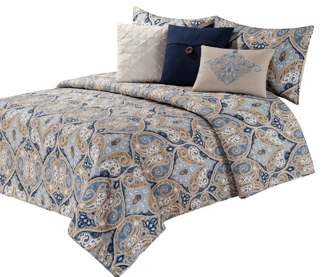 Nazima Quilt Mediterranean Quilts And Quilt Sets by C & F Home