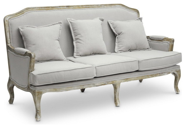 Baxton Studio Constanza Clic Antiqued French Sofa
