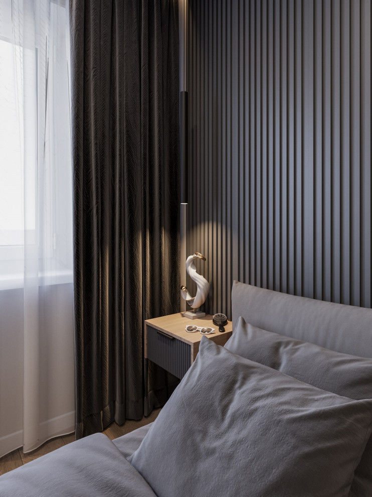 Дизайн "Брутальный серый с добавлением дерева"