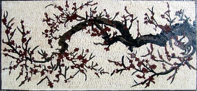 Mosaic Tile Patterns, Tree Trunk, 20"x39"