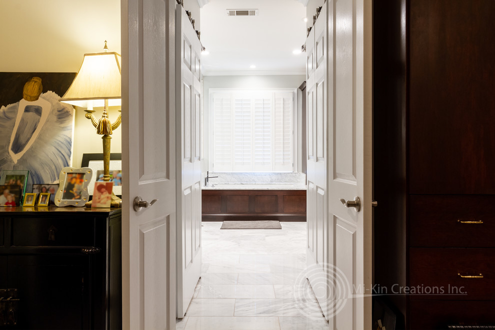 Marble and Walnut Bathroom