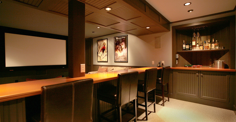 This is an example of a traditional home theatre in Boston.