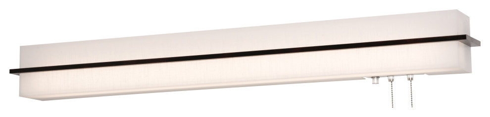 Apex 50" LED Overbed Wall Light, Espresso, Linen White Shade