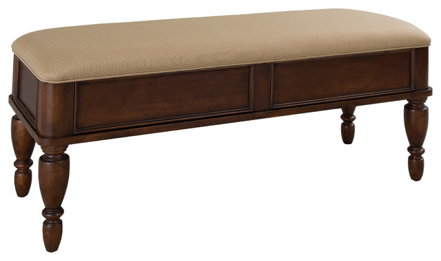 Bed Bench Rustic Cherry Traditional Upholstered Benches By Liberty Furniture Industries Inc Houzz