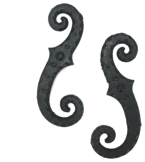 John Wright 088270 Faux Stippled Scroll Shutter Dog With HardwareSet