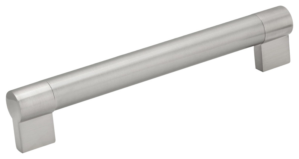 Twin Bar Style Brushed Nickel Pull 7-9/16" Hole Centers, 8-17/32" Length, 1
