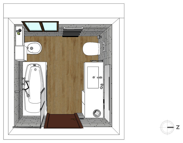 BAGNO MODERNO CON LAVATRICE minimalistisch