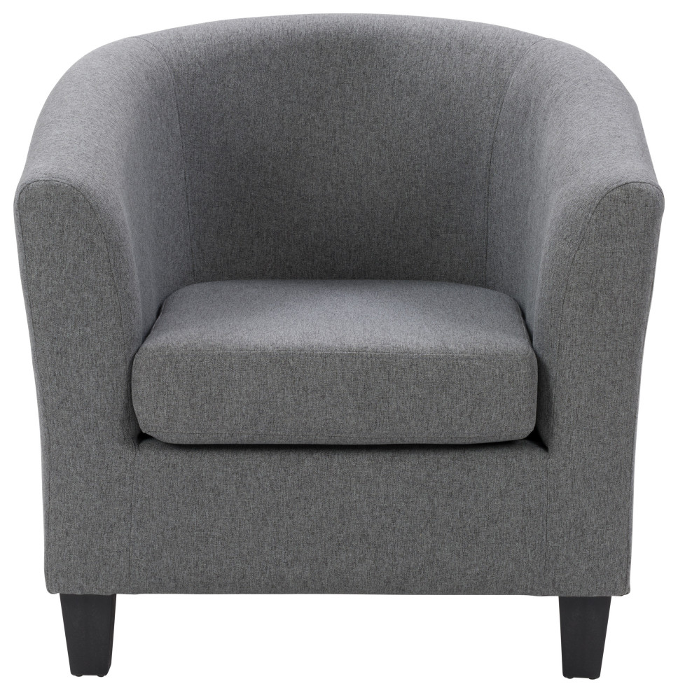 CorLiving Elwood Padded and Upholstered Tub Chair, Grey