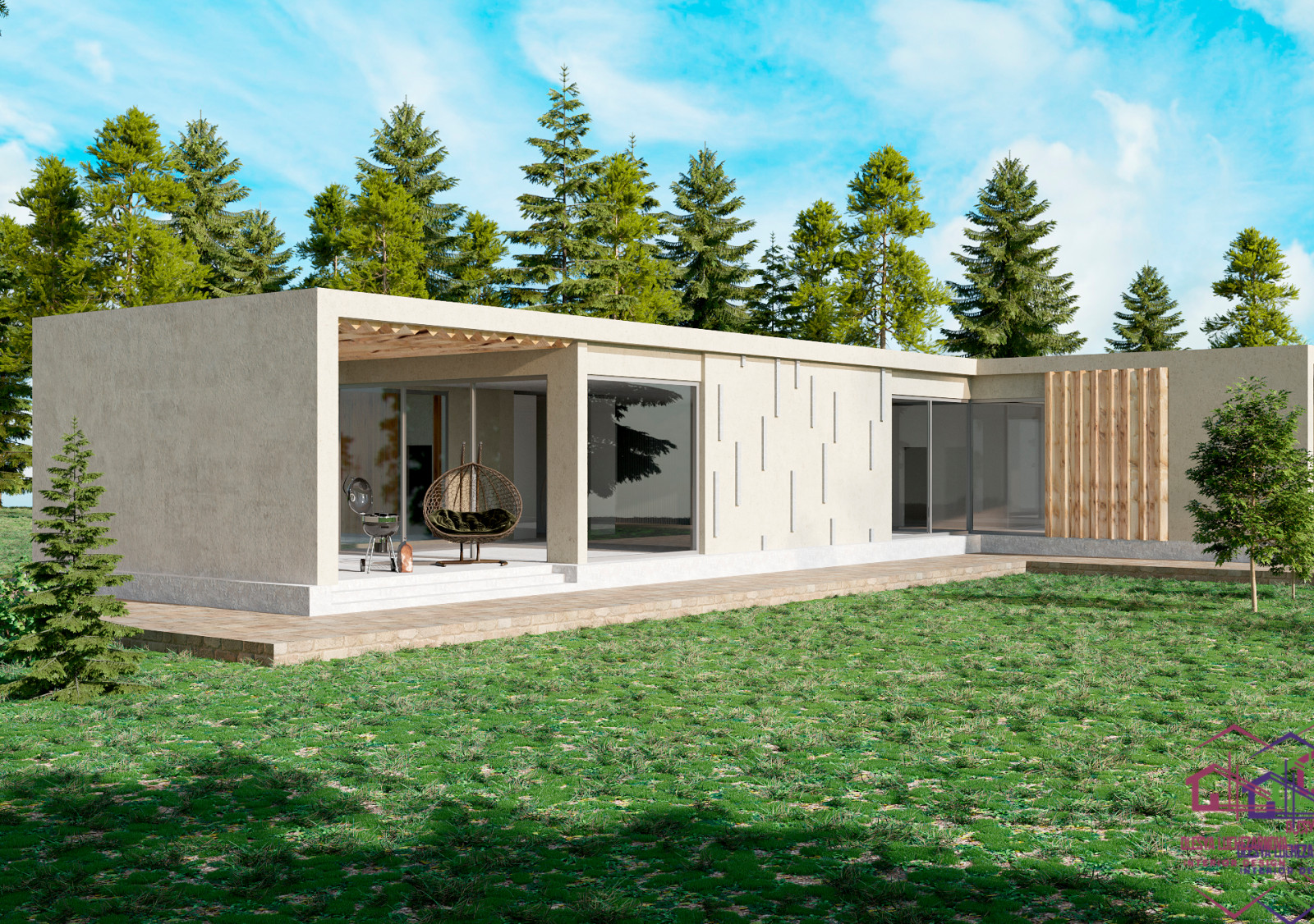 Экстерьер минималистичного дома