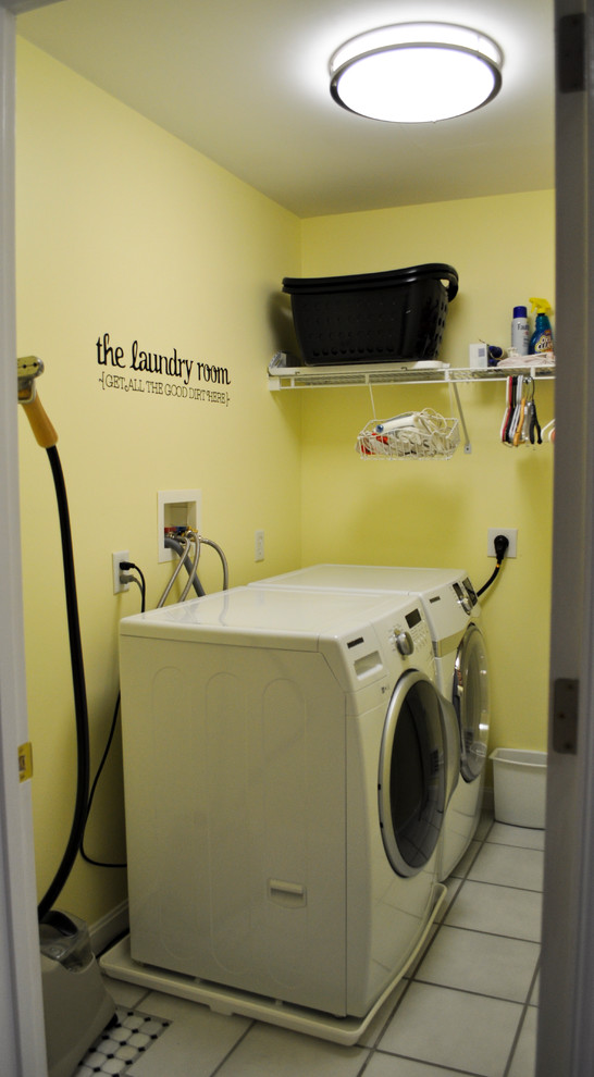 Example of a trendy laundry room design in Boston