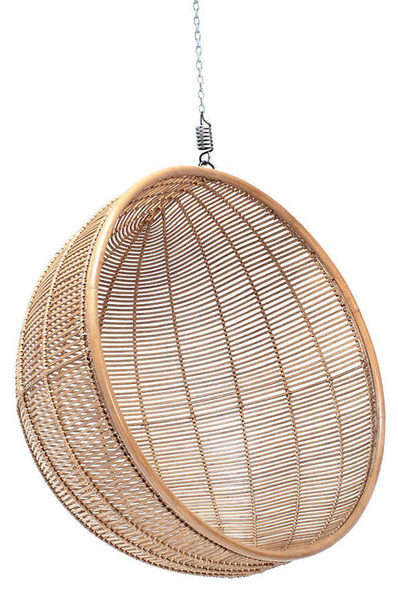 Bali Rattan Hanging Ball Chair Contemporary Hanging Chairs by