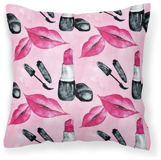 Watercolor Diva Lipstick Fabric Decorative Pillow - Contemporary ...