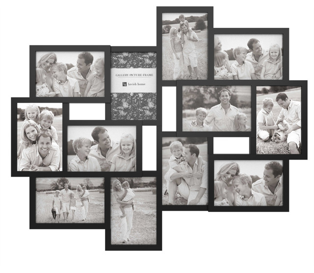 Black Collage Picture Frame With 12 Openings For 4 X6 Photos By