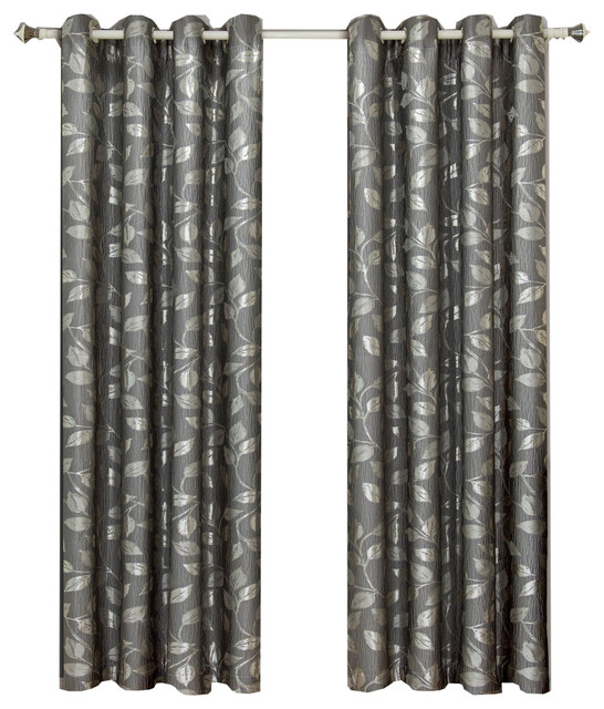 Charlotte Jacquard Grommet Window Panels Set Of 2 Contemporary