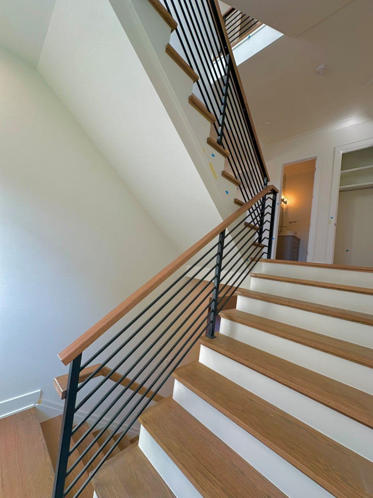 Metal railings with wood top