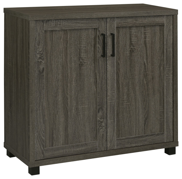 Filch Wooden 2door Accent Weathered Grey Transitional