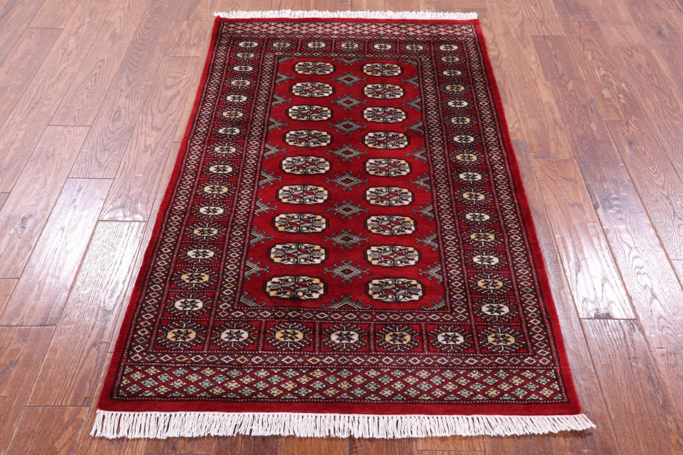 3' 1" X 5' 0" Silky Bokhara Hand Knotted Wool Rug - Q13816