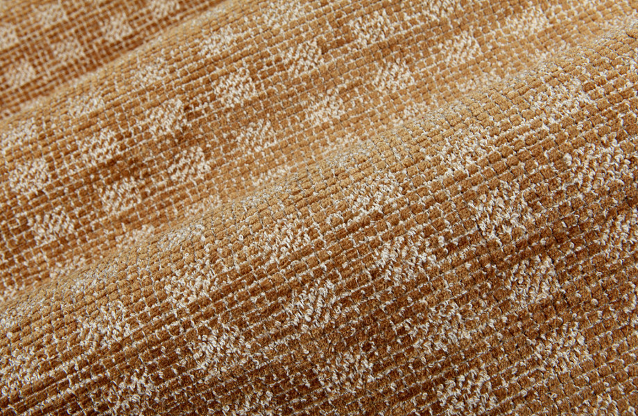 Geo Check Chenille Upholstery in Chamois
