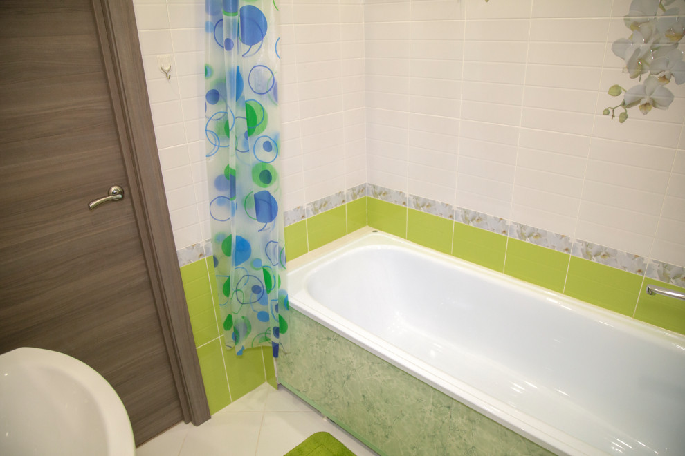 Салатновая ванная комната