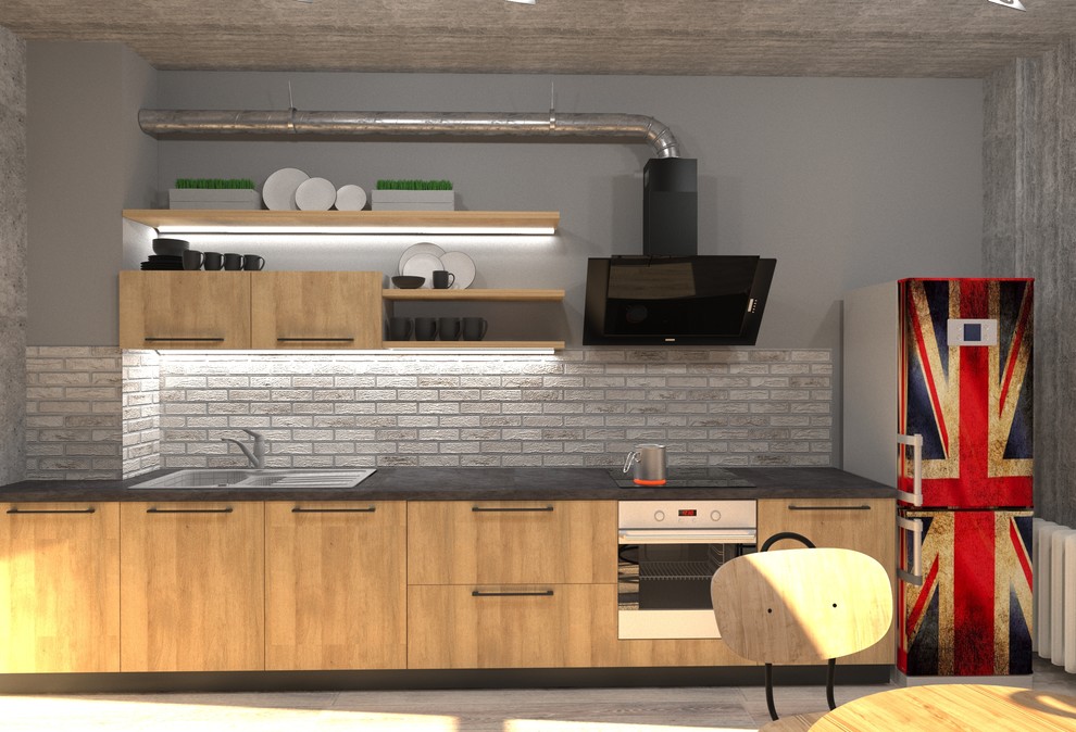 Кухня-студия в стиле лофт