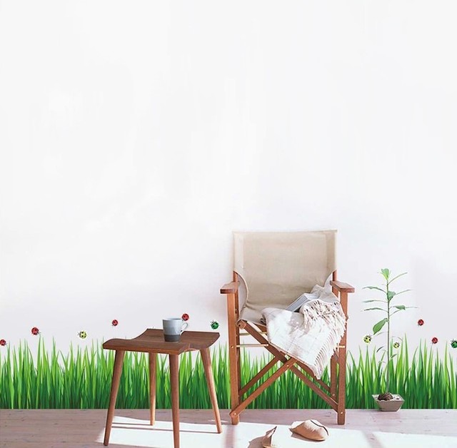 Walplus Colourful Ladybird Grass Wall Sticker Contemporary Wall Decals by ShopFreely Houzz