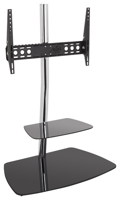 Tv Floor Stand For Tvs Up To 70 Black And Chrome