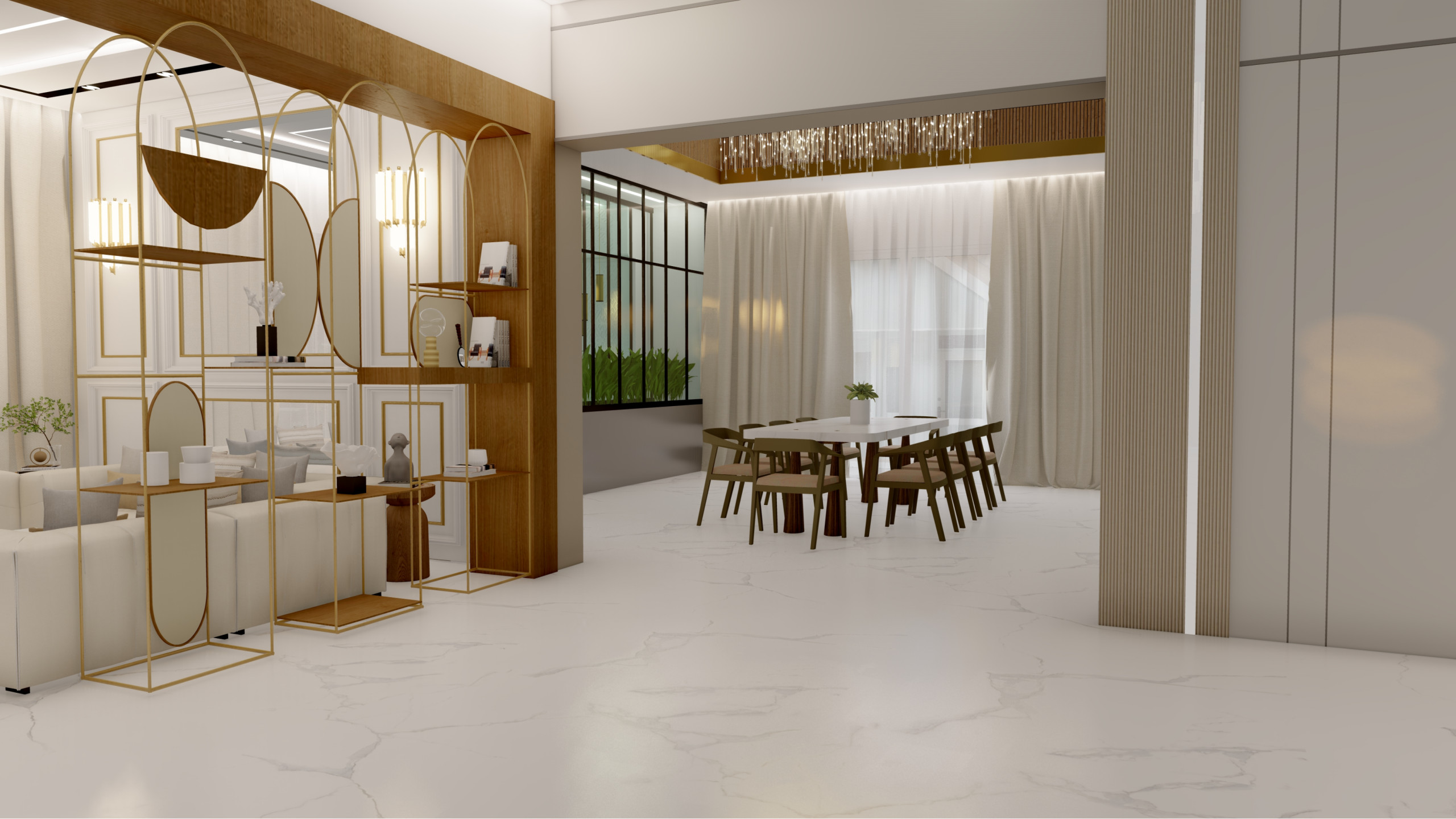 Contemporary Living Room with Soft Colours in Berkhamsted