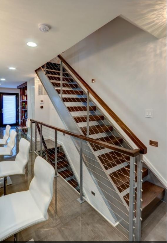 46_Stunning Riser-less Stairs with 4" Solid Oak Treads, Alexandria 22305
