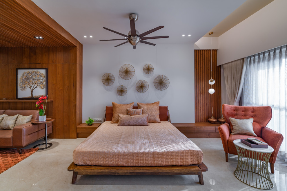 Contemporary bedroom in Ahmedabad.