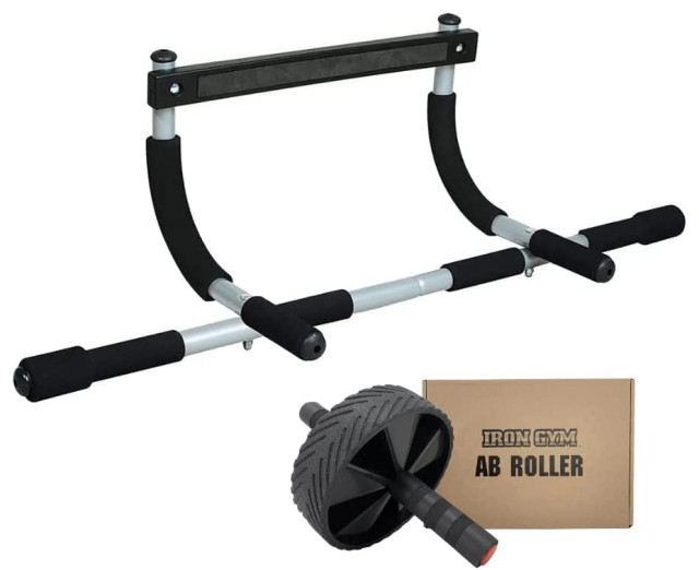 Iron Gym Pull Up Bar and Ab Roller Modern Home Gym Equipment by ConducTV Brands Houzz