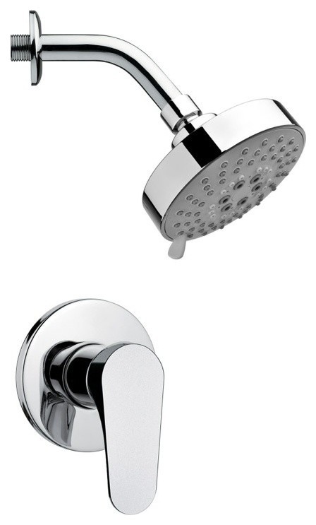 Chrome Shower Faucet Set With Multi Function Shower Head