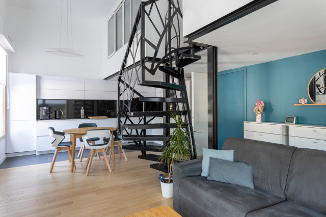 Loft transform&eacute; +18m&sup2; modern-kitchen