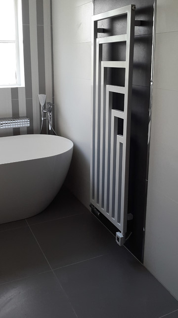 Modern White & Graphite Bathroom modern-bathroom