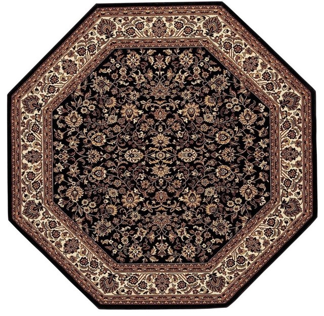 Couristan Everest 3 11 X 3 11 Octagon Area Rugs In Black Traditional