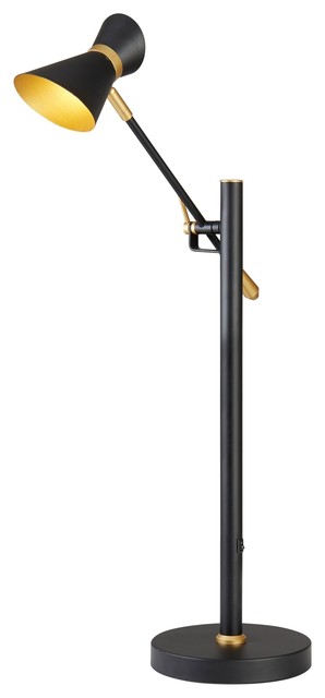 Diablo LED Table Lamp, Matte Black and Gold