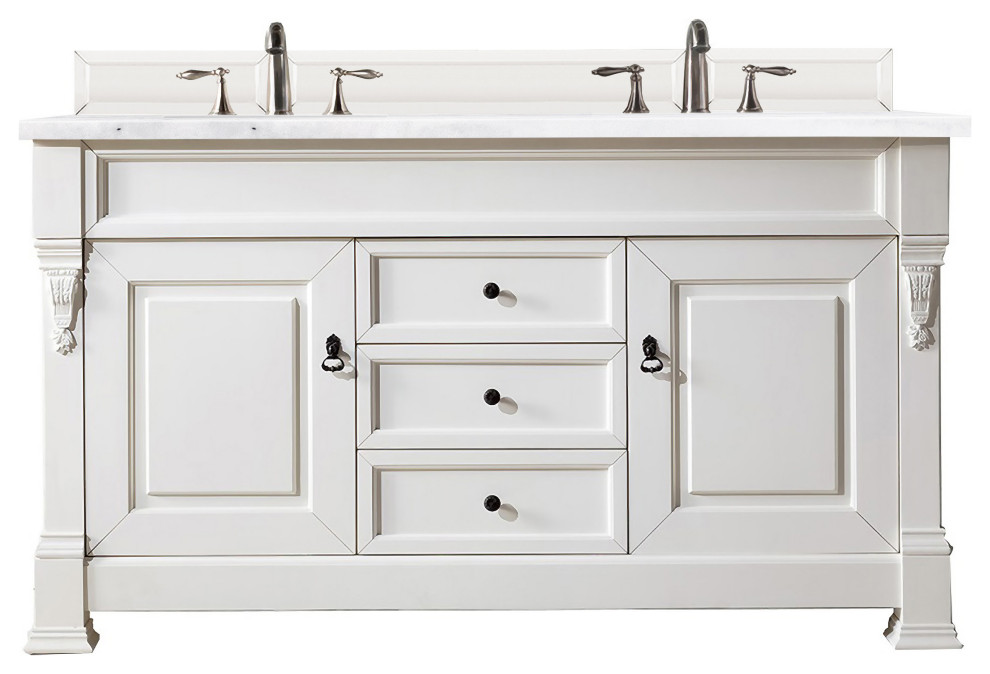 Brookfield 60 double vanity bright white w 3 cm arctic fall solid
