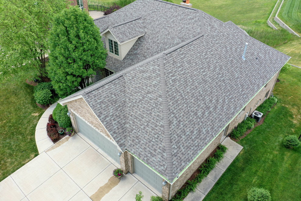 Lemont roof Traditional Exterior Chicago by Lang Home Exteriors