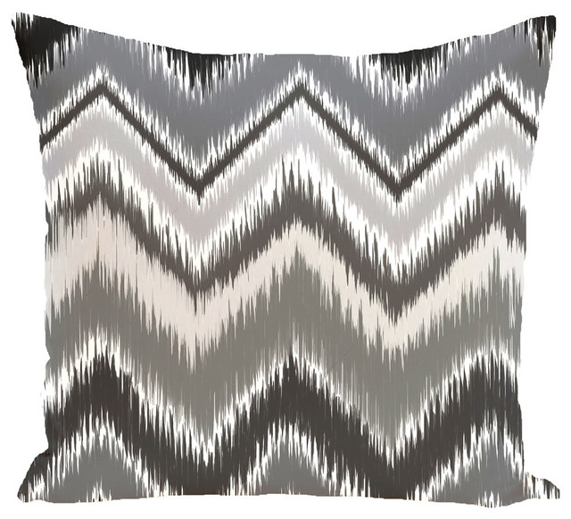Ikat Arina Chevron Stripes Print Pillow Mediterranean