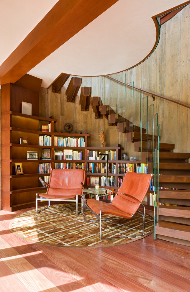 This is an example of a contemporary floating staircase in Denver.