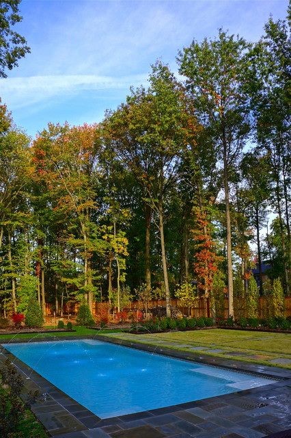 Inspiration for a huge transitional backyard concrete paver and rectangular lap pool fountain remodel in DC Metro