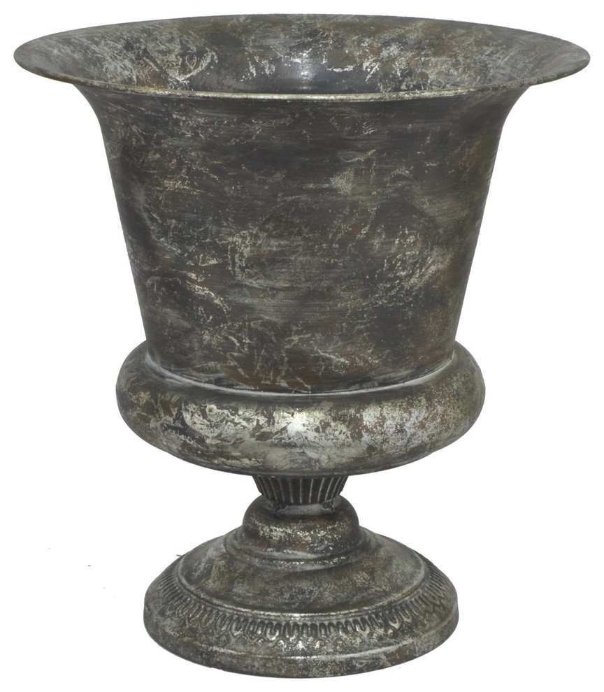 Three Hands Metal Triumph Vase, Gray