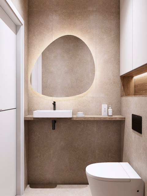 Design Project of the Apartment with loggia scandinavian-powder-room