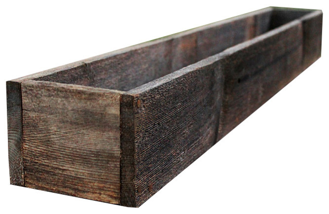 48" Rustic Planters Box, Tall Version, Aged Rustic, 6"