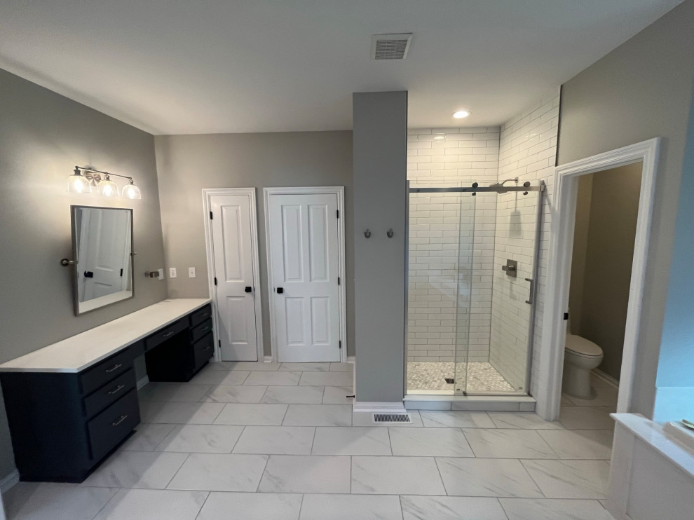 Warm and inviting master bath