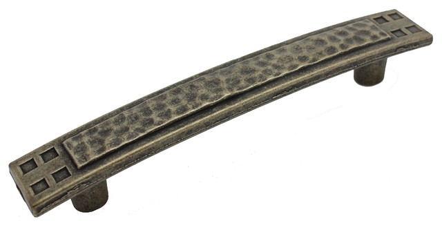 3-3/4" Center Hammered Mission Style Pull - Craftsman - Cabinet And Drawer Handle Pulls - by ...