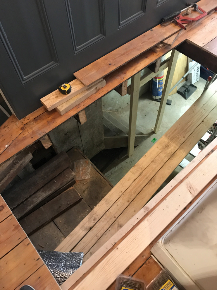 Bespoke hatch to cellar in hallway - to make space for claokroom under stairs