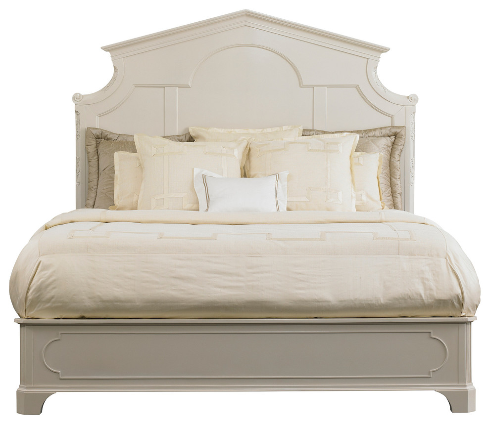 Charleston Regency Cathedral Bed, Ropemaker's White Finish, 6/6 King