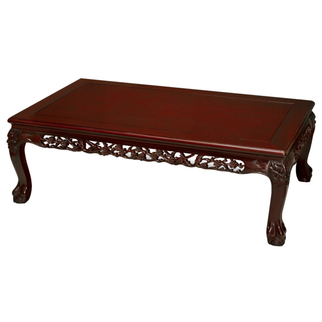 Rosewood Flower and Bird Motif Coffee Table